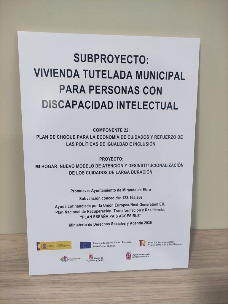 Proyecto: AYUNTAMIENTO DE MIRANDA DE EBRO_323: subproyecto anidado del subproyecto instrumental del Objetivo 323 de la Comunidad Autónoma de Castilla y León a través de la Gerencia de Servicios Sociales. 13 2023.11.17 PRESENTACION VIVIENDA DISCAPACIDAD INTELECTUAL CALLE CONDADO DE TREVINO 16 1