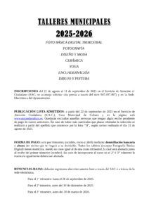 Talleres municipales 2025-2026 1 talleres municipales 25-26