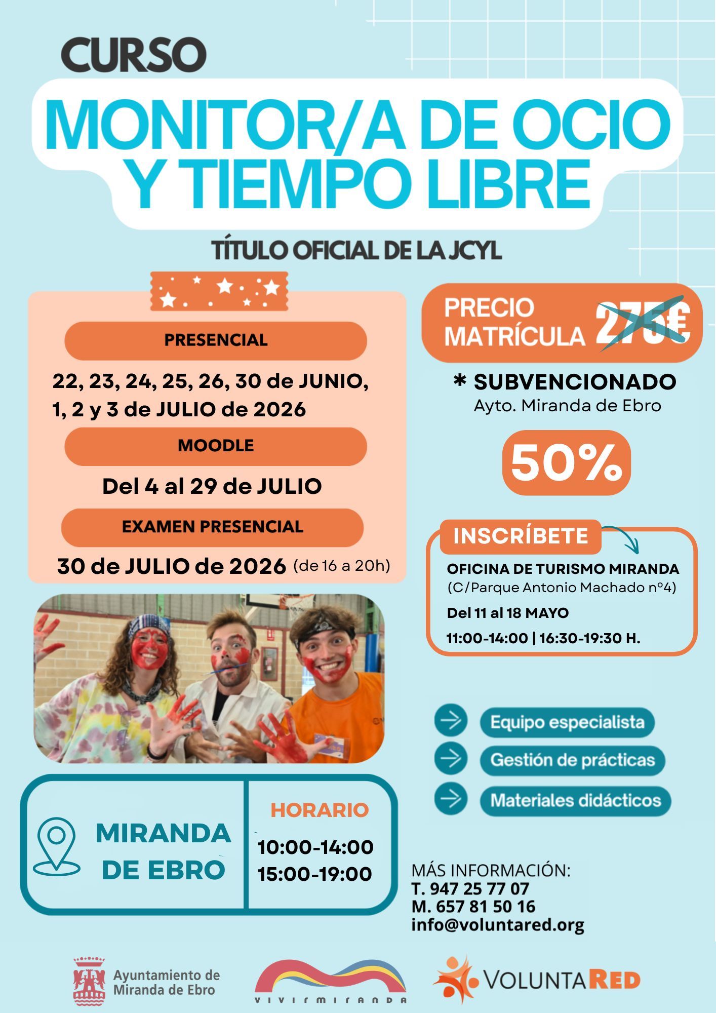 El Ayuntamiento de Miranda ofrece un nuevo Curso de Monitor de Tiempo Libre para mayores de 18 años