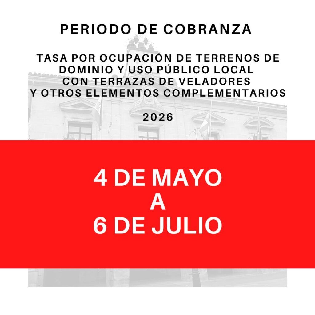 AVISO - COBRANZA TASA TERRAZAS Y VELADORES 9 TASA TERRAZAS Y VELADORES
